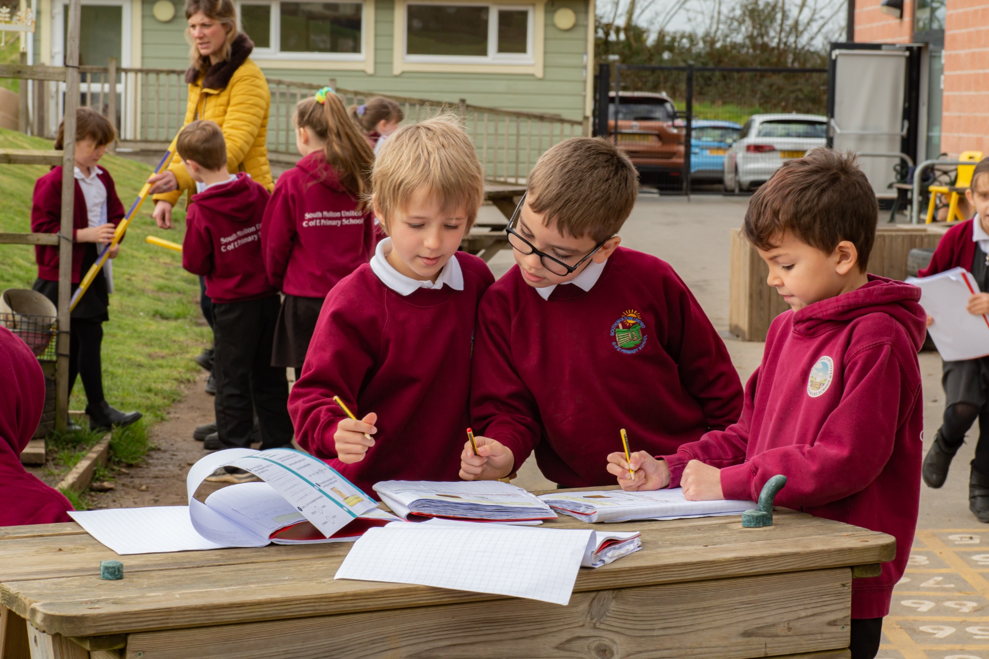 children learning outside